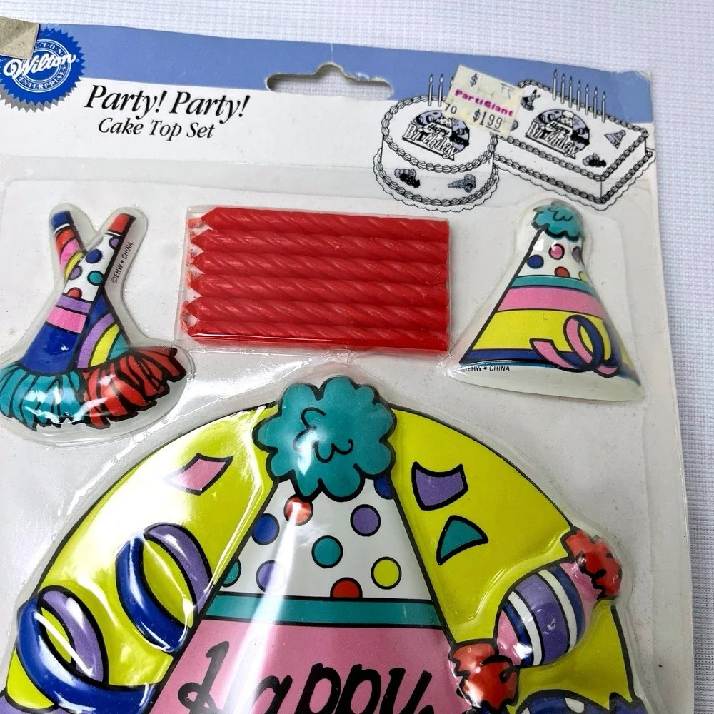 NWT Wilton‎ Vintage Happy Birthday Cake Topper 1991 Party Decoration Set NOS Y2K
